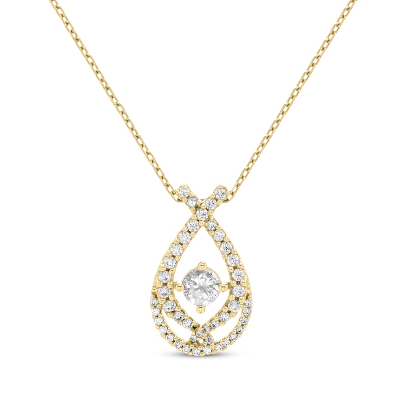 Main Image 1 of Love Entwined Diamond Necklace 1/3 ct tw 10K Yellow Gold 18&quot;