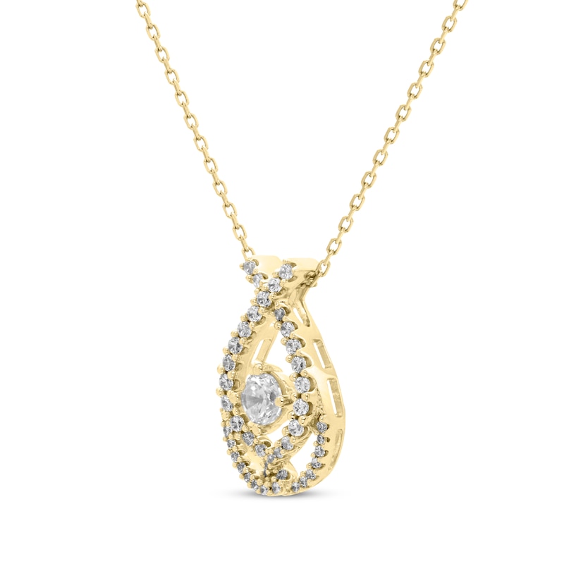 Main Image 2 of Love Entwined Diamond Necklace 1/3 ct tw 10K Yellow Gold 18&quot;