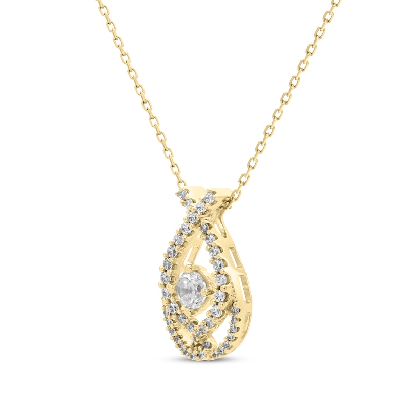 Main Image 2 of Love Entwined Diamond Necklace 1/2 ct tw 10K Yellow Gold 18&quot;