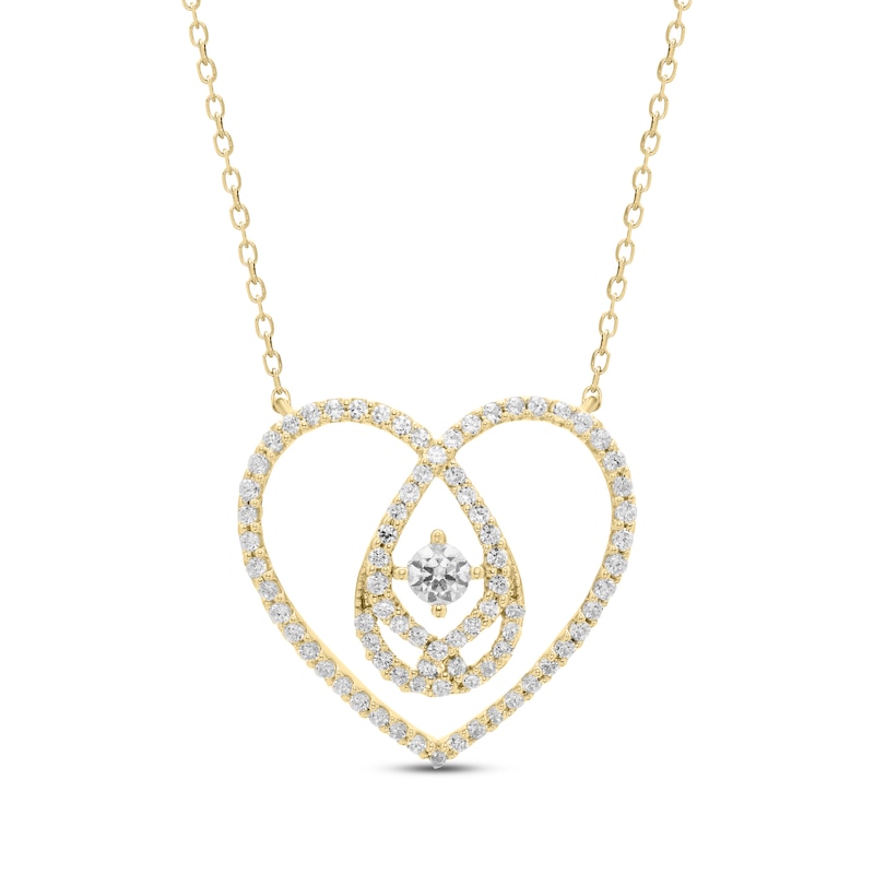 Love Entwined Diamond Necklace 1/5 ct tw Round-cut 10K Yellow Gold 18