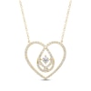 Thumbnail Image 1 of Love Entwined Diamond Heart Necklace 1/2 ct tw 10K Yellow Gold 18&quot;