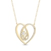 Thumbnail Image 2 of Love Entwined Diamond Heart Necklace 1/2 ct tw 10K Yellow Gold 18&quot;