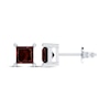 Thumbnail Image 1 of Square-Cut Garnet Solitaire Stud Earrings Sterling Silver