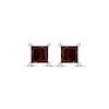 Thumbnail Image 2 of Square-Cut Garnet Solitaire Stud Earrings Sterling Silver