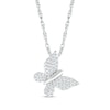 Thumbnail Image 1 of Diamond Tilted Butterfly Necklace 1/6 ct tw Sterling Silver 18&quot;