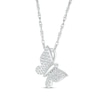 Thumbnail Image 2 of Diamond Tilted Butterfly Necklace 1/6 ct tw Sterling Silver 18&quot;