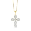 Thumbnail Image 1 of Diamond Twist Swirl Cross Necklace 1/2 ct tw 10K Yellow Gold 18&quot;