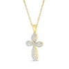 Thumbnail Image 2 of Diamond Twist Swirl Cross Necklace 1/2 ct tw 10K Yellow Gold 18&quot;