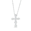 Thumbnail Image 1 of Diamond Vintage-Style Cross Necklace 1/5 ct tw Sterling Silver 18"