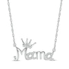 Thumbnail Image 1 of Diamond &quot;Mama&quot; Crown Necklace 1/20 ct tw Sterling Silver 18&quot;