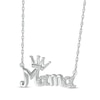 Thumbnail Image 2 of Diamond &quot;Mama&quot; Crown Necklace 1/20 ct tw Sterling Silver 18&quot;