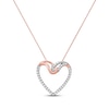 Thumbnail Image 1 of Diamond Linked Heart Necklace 1/4 ct tw 10K Rose Gold 18&quot;