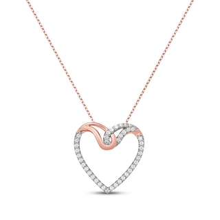 14KT Rose Gold Heart Necklace 0.04 CT. T.W. - Spence Diamonds