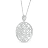 Thumbnail Image 1 of Diamond Circles Medallion Necklace 1/4 ct tw Sterling Silver 18"