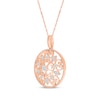 Thumbnail Image 1 of Diamond Filigree Medallion Necklace 1/5 ct tw 10K Rose Gold 18"