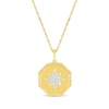 Thumbnail Image 0 of Diamond Starburst Octagon Medallion Necklace 1/15 ct tw 10K Yellow Gold 18"