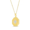 Thumbnail Image 1 of Diamond Starburst Octagon Medallion Necklace 1/15 ct tw 10K Yellow Gold 18"