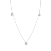 Thumbnail Image 2 of Diamond Heart Stations Necklace 1/10 ct tw 10K White Gold 18&quot;