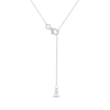 Thumbnail Image 4 of Diamond Heart Stations Necklace 1/10 ct tw 10K White Gold 18&quot;