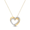 Thumbnail Image 1 of Diamond Offset Curved Heart Necklace 1/4 ct tw 10K Yellow Gold 18&quot;