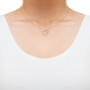 Thumbnail Image 2 of Diamond Offset Curved Heart Necklace 1/4 ct tw 10K Yellow Gold 18&quot;