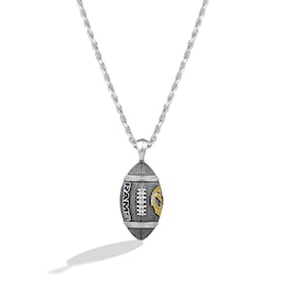 True Fans Los Angeles Rams 1/20 CT. T.W. Diamond Vertical Football Necklace in Sterling Silver