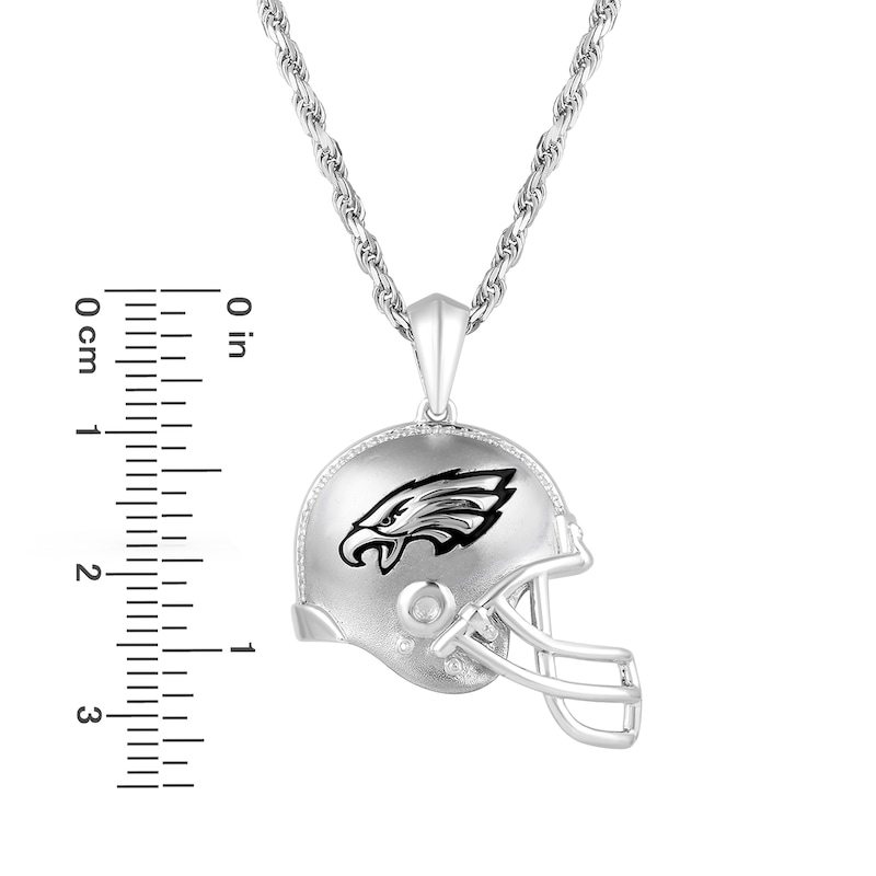 Philadelphia Eagles Helmet Pendant, 14K White - The GLD Shop