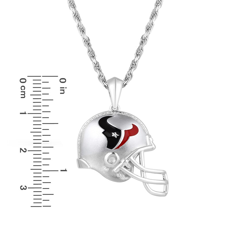 True Fans Cincinnati Bengals 1/20 CT. T.W. Diamond Helmet Necklace in  Sterling Silver