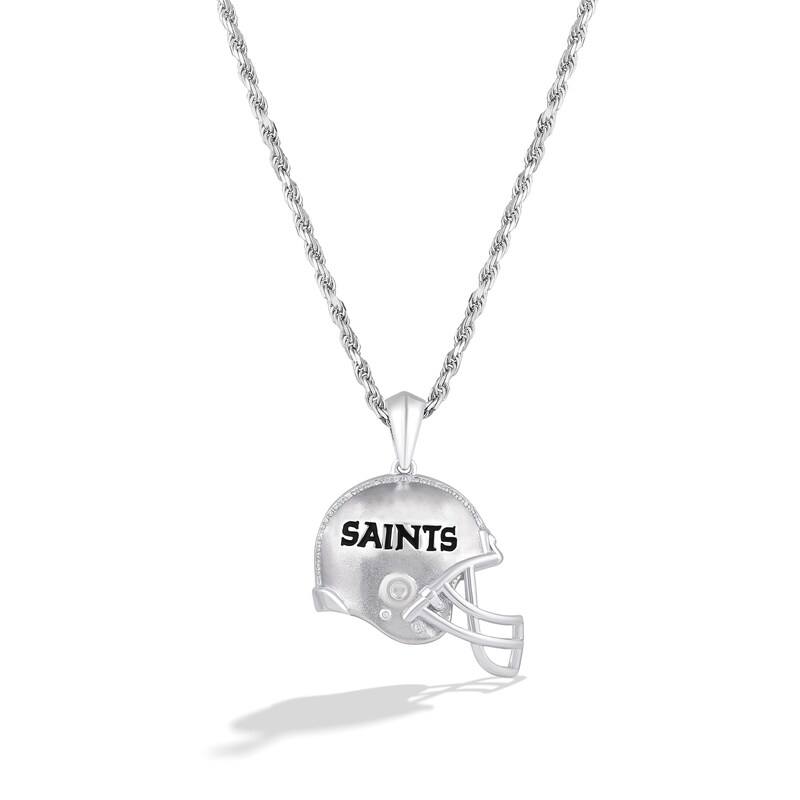 True Fans Dallas Cowboys 1/20 CT. T.W. Diamond Helmet Necklace in