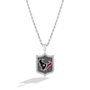 Thumbnail Image 1 of True Fans Houston Texans 1/5 CT. T.W. Diamond and Enamel Reversible Shield Necklace in Sterling Silver