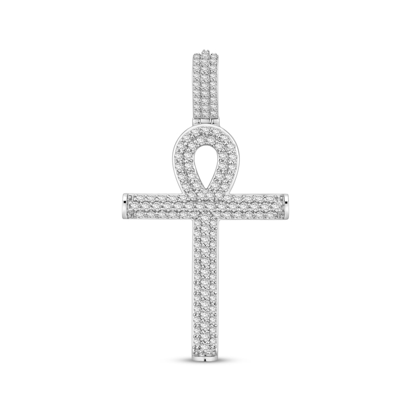 Main Image 1 of Men's Diamond Ankh Pendant 3 ct tw 10K White Gold