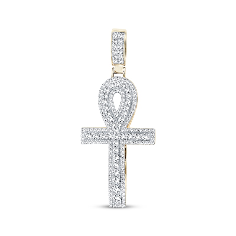 Main Image 1 of Men's Diamond Ankh Pendant 2 ct tw 10K Yellow Gold