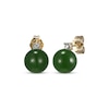 Thumbnail Image 1 of Jade Bead & Diamond Stud Earrings 14K Yellow Gold