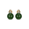 Thumbnail Image 2 of Jade Bead & Diamond Stud Earrings 14K Yellow Gold