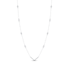 Thumbnail Image 3 of Pear-Shaped & Round-Cut Diamond Station Chevron Necklace 1/2 ct tw 10K White Gold 18&quot;