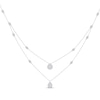 Thumbnail Image 1 of Diamond Station Layered Necklace 1 ct tw 10K White Gold 16&quot;