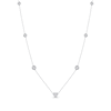 Thumbnail Image 0 of Diamond Halo Heart Center Station Necklace 1/2 ct tw 10K White Gold 18"