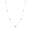 Thumbnail Image 2 of Diamond Halo Heart Center Station Necklace 1/2 ct tw 10K White Gold 18"