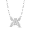 Thumbnail Image 1 of Baguette-Cut Diamond Butterfly Necklace 1/15 ct tw 10K White Gold