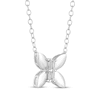 Thumbnail Image 2 of Baguette-Cut Diamond Butterfly Necklace 1/15 ct tw 10K White Gold