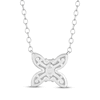 Thumbnail Image 3 of Baguette-Cut Diamond Butterfly Necklace 1/15 ct tw 10K White Gold