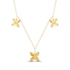 Thumbnail Image 3 of Baguette & Round-Cut Diamond Butterfly Trio Y-Drop Necklace 1/5 ct tw 10K Yellow Gold  18&quot;