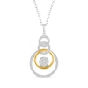 Thumbnail Image 1 of Multi-Diamond Center Circles Necklace 1/2 ct tw 10K Two-Tone Gold 18&quot;