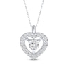 Thumbnail Image 1 of Diamond Heart Halo Necklace 1/8 ct tw Sterling Silver 18&quot;