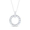 Thumbnail Image 1 of Diamond Solitaire Eternity Circle Pyramid Texture Necklace 1/20 ct tw Sterling Silver