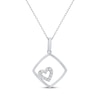 Thumbnail Image 0 of Diamond Heart Cushion Frame Necklace 1/10 ct tw Sterling Silver 18"