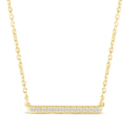 Diamond Bar Necklace 1/10 ct tw 10K Yellow Gold 18&quot;