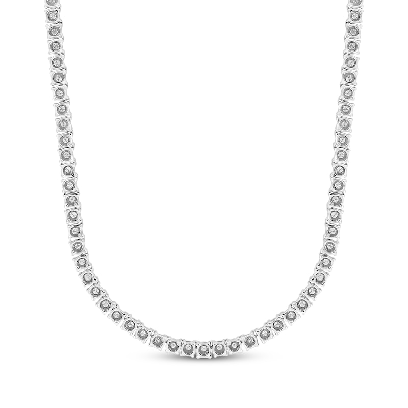 Main Image 3 of Men's Diamond Tennis Necklace 2-5/8 ct tw 10K White Gold 18&quot;