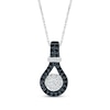 Thumbnail Image 1 of Black & White Diamond Knot Necklace 1/3 ct tw Sterling Silver 18&quot;