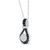 Thumbnail Image 2 of Black & White Diamond Knot Necklace 1/3 ct tw Sterling Silver 18&quot;